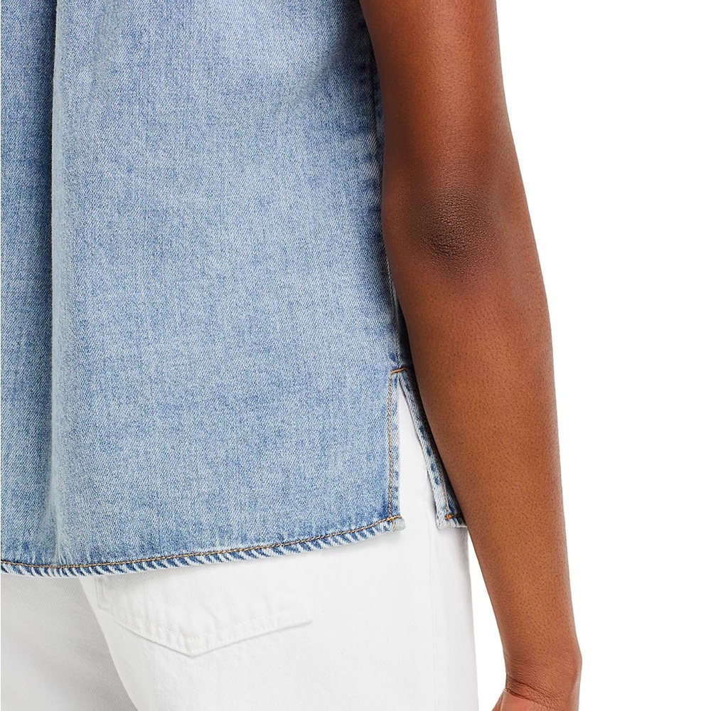 NWOT Rails Ruthie Flutter Sleeve Chambray Snap Top - Picture 4 of 6